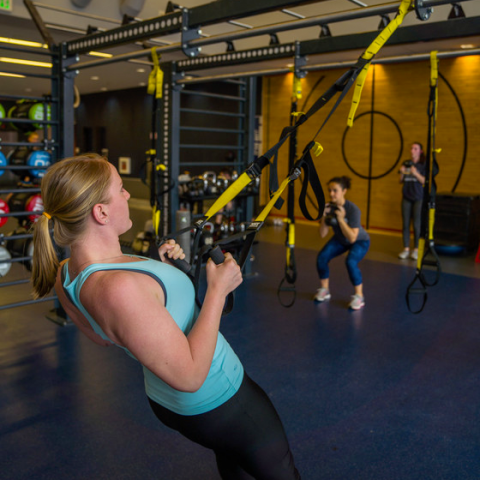 UNH students working out the Hamel Rec Center